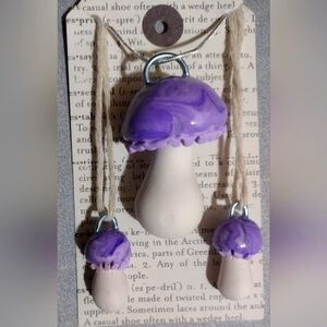 Mushroom Necklace with matching Earrings